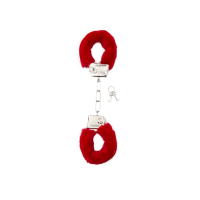 Czerwone kajdanki z futerkiem Shots Toys Furry Handcuffs Red na kluczyk