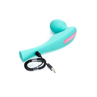 Stymulator typu poprzeczna różdżka, stymulator z masażerem strefy G, łechtaczki i całego ciała ze średnia główką Ø 4,5 cm, wkładane 5,3 cm