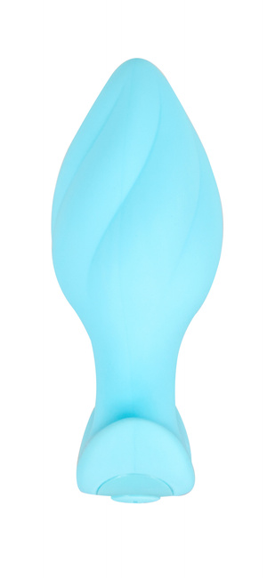 Wibrujący pieszczoch analny Cuties. Rowkowany, o zmiennej grubości, , kolor niebieski silikon