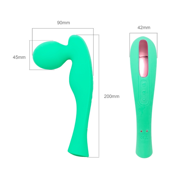Stymulator typu poprzeczna różdżka, stymulator z masażerem strefy G, łechtaczki i całego ciała ze średnia główką Ø 4,5 cm, wkładane 5,3 cm