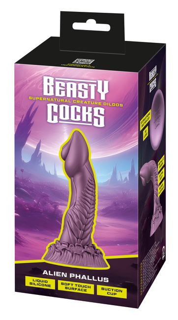 Zyfrik – złodziej rozkoszy. Fantasy dildo jak chochlik nie z tego świata. Silna przyssawka. Dł. 21,2 cm, wkładane 18 cm, Ø 4,9  cm