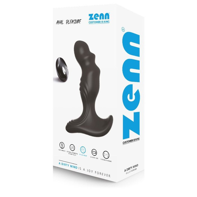 Tylne wejście - specjalnie profilowany silikonowy masażer prostaty z wygięta główka i fałdowaną powierzchnią na pilota