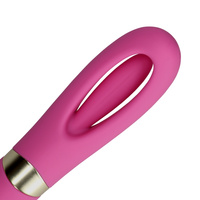 Języczek rozkoszy – dwustronny wibrator z drgającym języczkiem i wibrującym trzonem, długość całkowita 24 cm, wkładane 7,3 cm, płynny silikon, 2 silniki