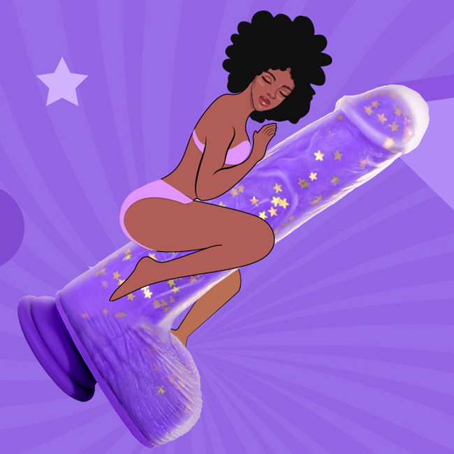 POSUWISTE Silikonowe purpurowe dildo wibrujące na pilota JELIVOY Swing&Thrusting od Tracy's Dog 23 cm z mocną przyssawką 