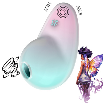 Jasnoróżowa wróżka rozkoszy – bezdotykowy soniczny masażer łechtaczki typu pingwinek, długość 9 cm