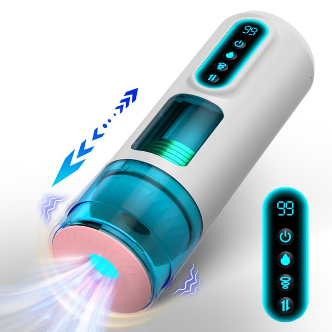 Masturbator premium, 9 trybów wibracji, posuwistości, ssania. Funkcja ogrzewania, długość 28 cm.