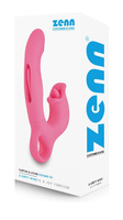 Lizaczek-pukaczek wibrator z paluszkiem do punktu G i języczek do łechtaczki 19,5 cm, silikon