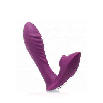 Wibrator silikonowy ze ssącym masażerem łechtaczki na pilota