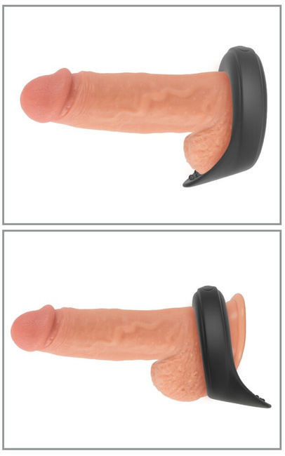 Wibrujący pierścień ring erekcyjny stymulacją jąder, 2 generatory wibracji, silikon, wodoodporny IPX7, Ø 4 cm (rozciągliwe)