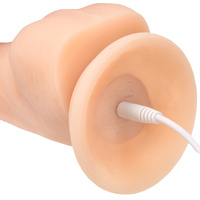Wibrująco-rotujące dildo z przyssawką, wibrator do waginy i anusa, Platinum Cured Silicon, kolor cielisty, 20,3 cm / 14 cm wkładane, rozmiar XL