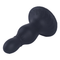 Korek analny, butt plug z główką, przewężeniem i przyssawką, rozmiar średni 11,4 cm, max Ø 3,6 cm, płynny silikon