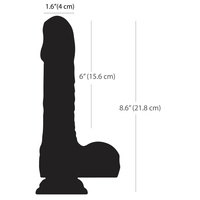 Realistyczne dildo wibrator z ruchem posuwistym i rotująca główką, dwuwarstwowe, Platinum Cured Silicon, kolor czarny, 22,8 cm / 15,6 cm wkładane