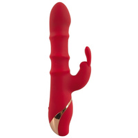 Wibrator z wirującą spiralą rozkoszy i króliczkiem do łechtaczki, bardzo silne wibracje, 23,7 cm, silikon 