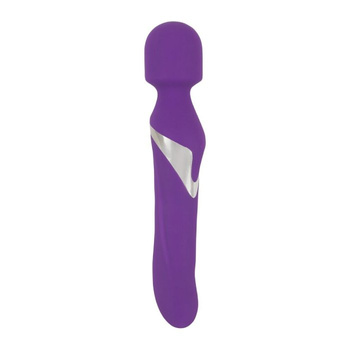Purpurowy Bliźniak – dwustronny masażer wand z rotującym wibratorem 2w1