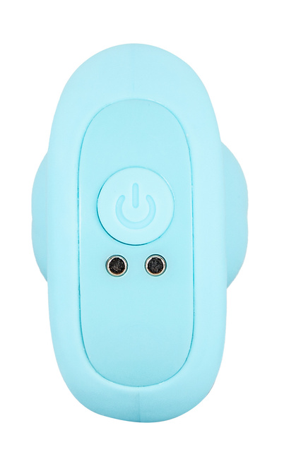 Wibrujący pieszczoch analny Cuties. Rowkowany, o zmiennej grubości, , kolor niebieski silikon