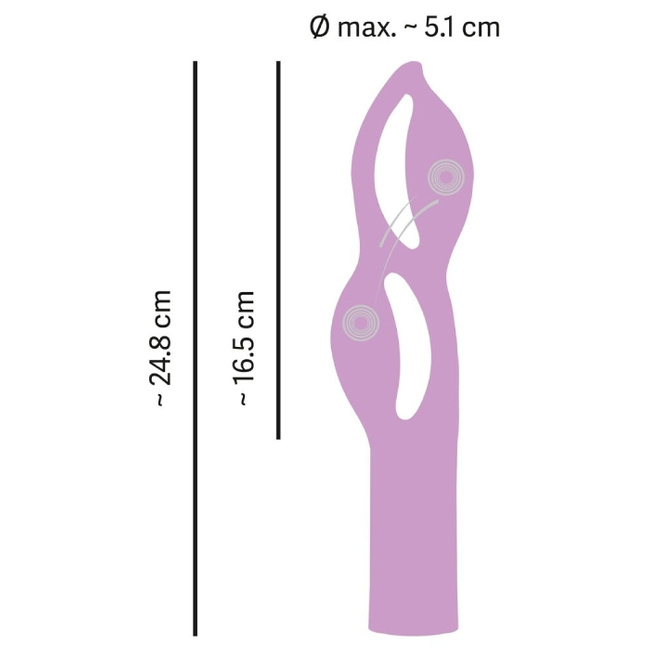 Radość Migotki – bajeczny elastyczny grubiutki  wibrator z dwiema pętlami, 2 silniki, 24,8 cm I wkładane 16,5 cm, silikon, IPX7