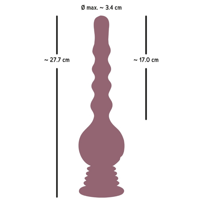 Analny siłacz – ultrasilnie wibrujące dildo kulkowe z przyssawką, 27,7 cm 