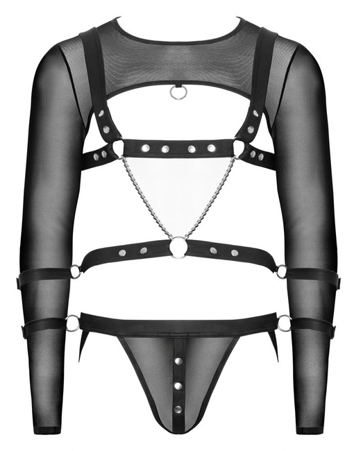 3-częściowy zestaw do soft bondage. Crop top + uprząż na piersi + jock SVEN