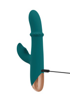 Wibrator z wędrującym pierścieniem i króliczkiem ze stymulacją pulsacyjną, 22,7 cm, silikon, 3 silniczki