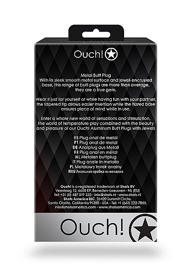 Korek analny Butt Plug srebrny rozmiar L 4 cm z kryształem serduszkiem