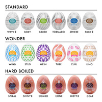 Siódmy bieg - masturbator jajko Tenga EGG Gear o grubszych ścianach z frezami w kształcie kół zębatych po wewnętrznej stronie, seria Hard Boiled (STRONGER)