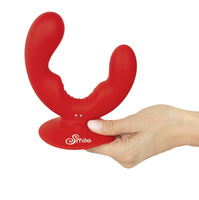 Uśmiechnięty wibrator waginalno-analny z przyssawką, 9 trybów wibracji, wodoodporny, silikon