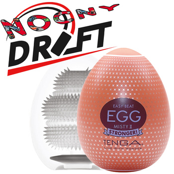 Nocny drift II - masturbator jajko Tenga EGG Misty II z frezami w kształcie piramidek tworzących fale na wewnętrznej powierzchni, seria Hard Boiled (STRONGER)