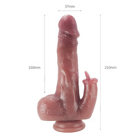 Nowoczesne dildo silikonowe, waginalno-analne i posuwiste, wibrator z króliczkiem grzanie przyssawka 21 cm na pilota