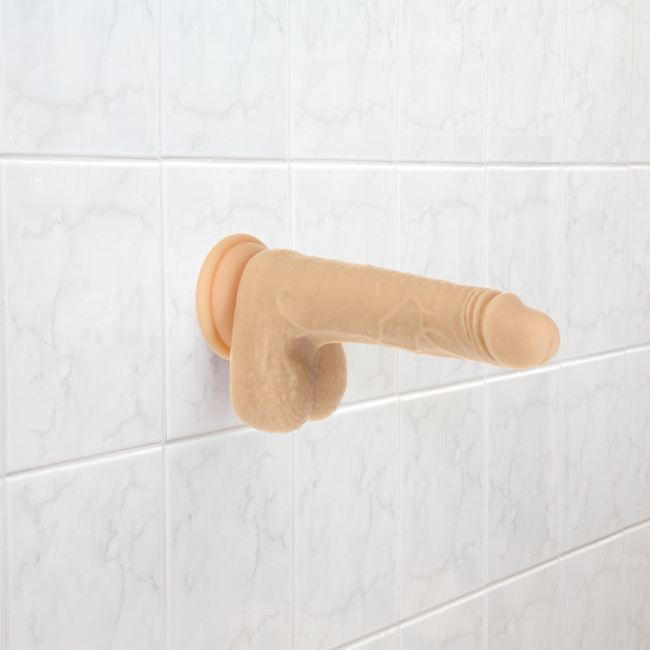 Posuwisto-rotujące dildo z przyssawką, wibrator do waginy i anusa, Platinum Cured Silicon, kolor czarny, 19 cm / 15,7 cm wkładane, rozmiar L