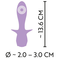 Liliowy pieszczoch - mini wibrator waginalny i analny, z kotwicą, świecący kryształ, 13,6 cm, Cuties 4 generacji