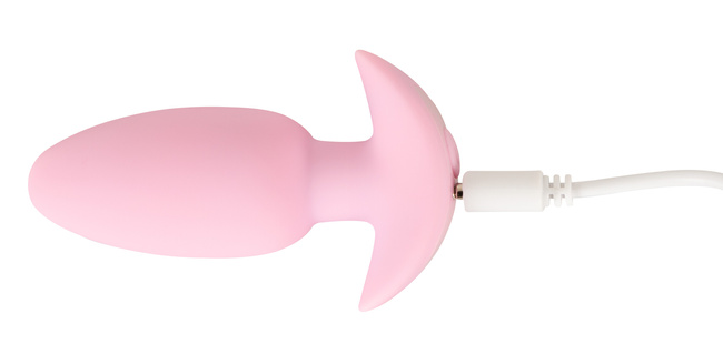 Wibrujący pieszczoch analny Cuties. Gładki, o zmiennej grubości, , kolor różowy, silikon