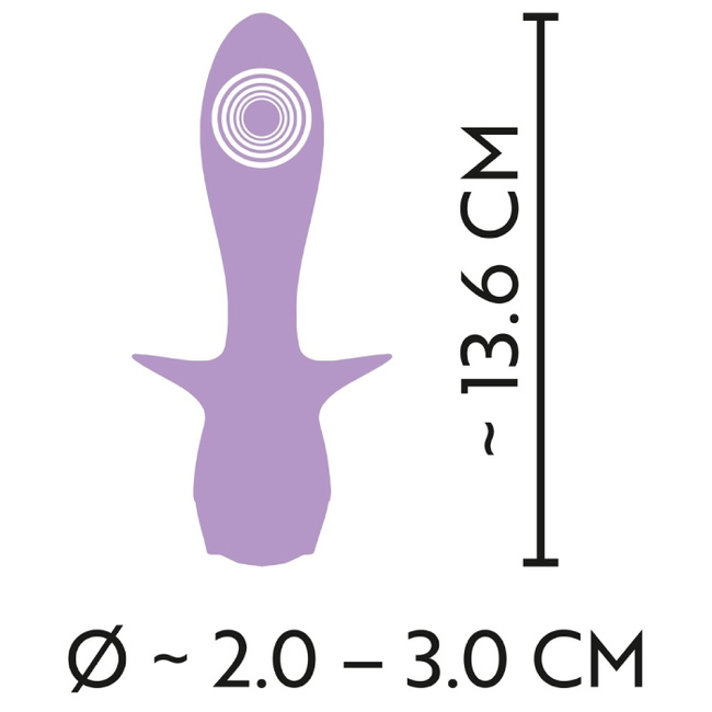 Liliowy pieszczoch - mini wibrator waginalny i analny, z kotwicą, świecący kryształ, 13,6 cm, Cuties 4 generacji