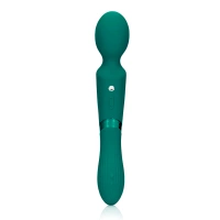 Dwustronna wibrująca różdżka, wibrator wand z wibrującą główką i wibrujące dildo z drugiej strony, 24 cm