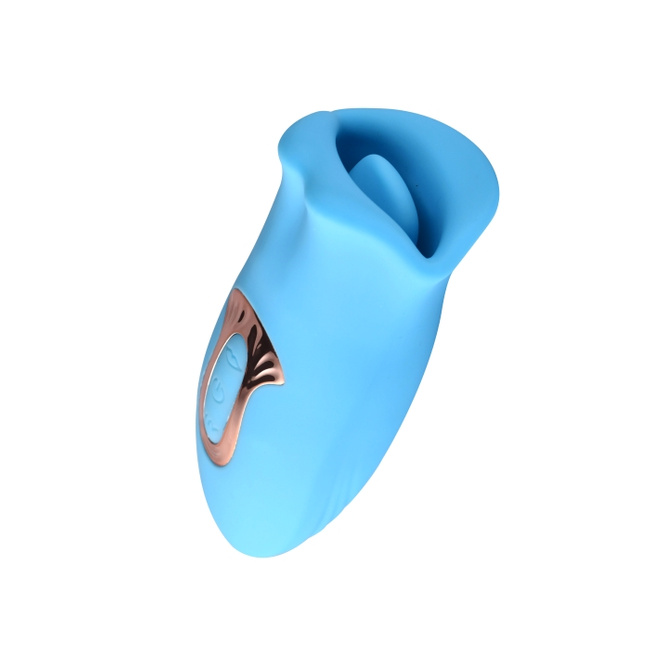 Rozkoszny pocałunek – całująco-ssąco-liżący stymulator łechtaczki, pochwy i stref erogennych, w kształcie ust z dużym językiem, 2 silniki, silikon