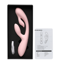 Mocny, różowy wibrator z dwoma królikami do łechtaczki i punktu G ! Wodoodporny IPX7, dł. 24 cm