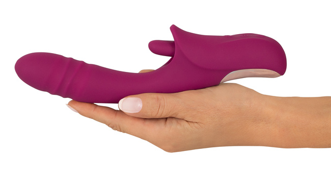 Purpurowy pieprznik – wibrator posuwisty do punktu G z liżącym królikiem do łechtaczki, 22,5 cm