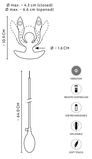 2-ramienny wibrator analny do pompowania
