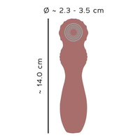 Hazel 03 wibrator do torebki w kształcie podwójnej buławy z guzkami i falami - 10 trybów wibracji
