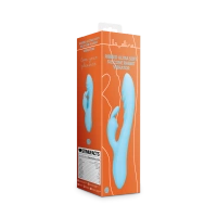 Wibrator fałdowany do punktu G, z królikiem z długimi uszami, płynny silikon, 2 silniki, 21 cm