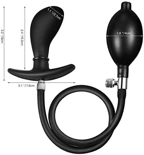 Pompowany,silikonowy plug analny z odłączaną pompką