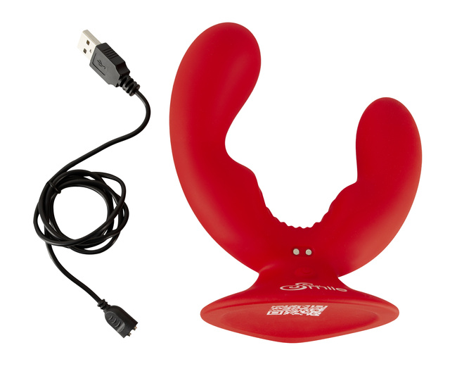 Uśmiechnięty wibrator waginalno-analny z przyssawką, 9 trybów wibracji, wodoodporny, silikon