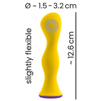 Cytrynowy tylec – falowy wibrujący stymulator analny korek butt plug, długość 12,5 cm, średnica max 3,2 cm, 10 trybów pracy