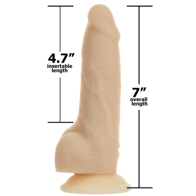 Posuwisto-rotujące dildo z przyssawką, wibrator do waginy i anusa, Platinum Cured Silicon, kolor czarny, 17,8 cm / 12 cm wkładane, rozmiar średni