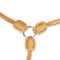 Ekologiczna uprząż do krępowania, kajdanki na ręce i obroża, linka bawełniana, kinbaku shibari bondage, regulowane