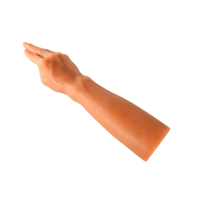 Nowoczesne dildo silikonowe, waginalno-analne - ręka, do fistingu waginalnego i analnego, naturalne w dotyku, 34 cm / 31,5 cm wkładane, max Ø 67 mm
