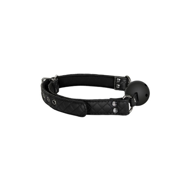 Elegancki oddychający knebel z opaską z pikowanego neoprenu seria DIAMOND BDSM