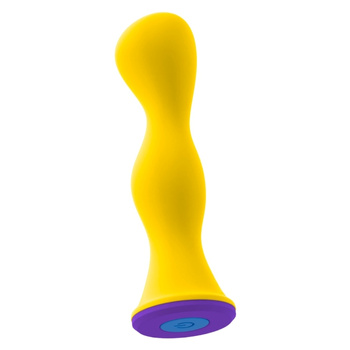 Cytrynowy tylec – falowy wibrujący stymulator analny korek butt plug, długość 12,5 cm, średnica max 3,2 cm, 10 trybów pracy