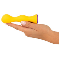 Cytrynowy tylec – falowy wibrujący stymulator analny korek butt plug, długość 12,5 cm, średnica max 3,2 cm, 10 trybów pracy