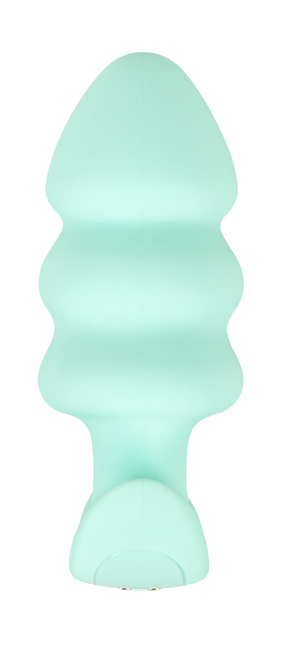 Wibrujący pieszczoch analny Cuties. Trzy stymulujące części, o zmiennej grubości, kolor zielony, silikon