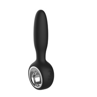 Tylne wejście – proste wąskie wibrujące silikonowe dildo analne z wygodnym uchwytem